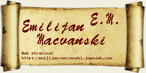 Emilijan Mačvanski vizit kartica
